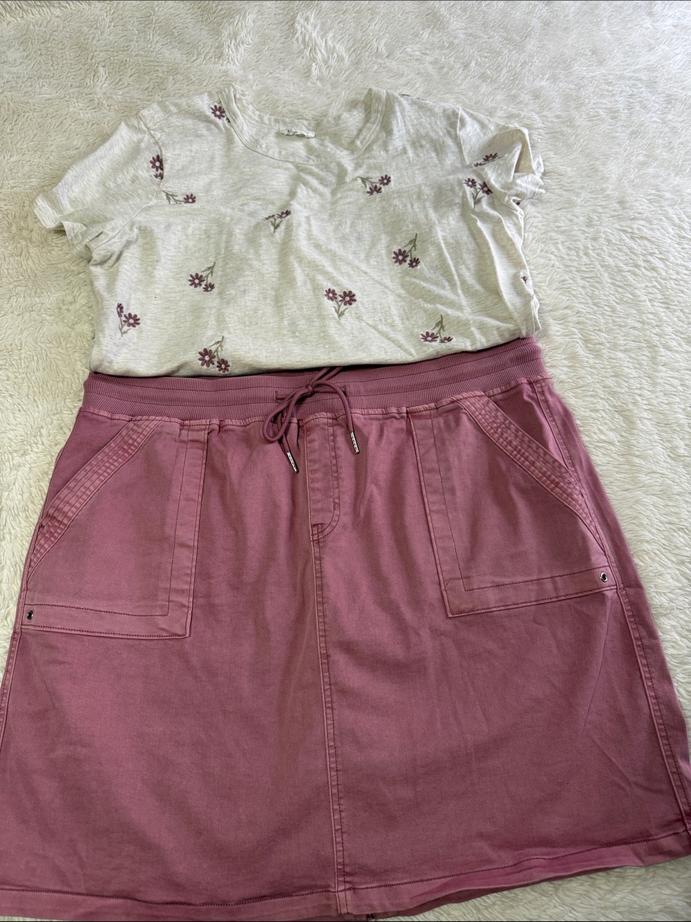 Maurices Mauve Drawstring A-Line Skirt